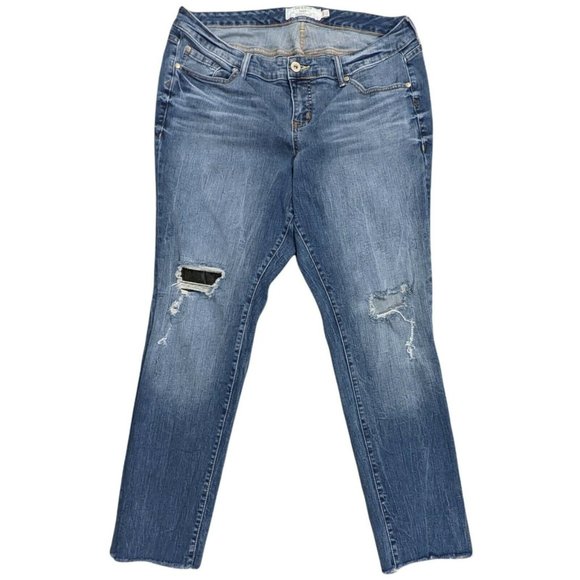 torrid Denim - Torrid Women Skinny Jeans Size 16R Inseam 30" Stretch Distressed Frayed Hem